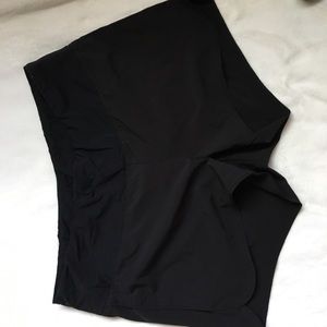 Maternity athletic shorts with drawstring